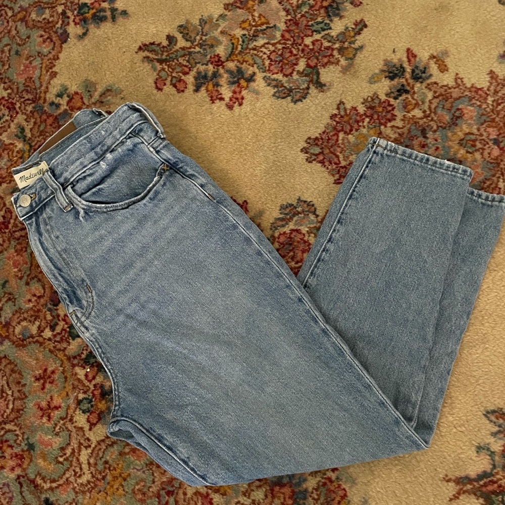 Madewell momjean in Melva Wash high waisted fit